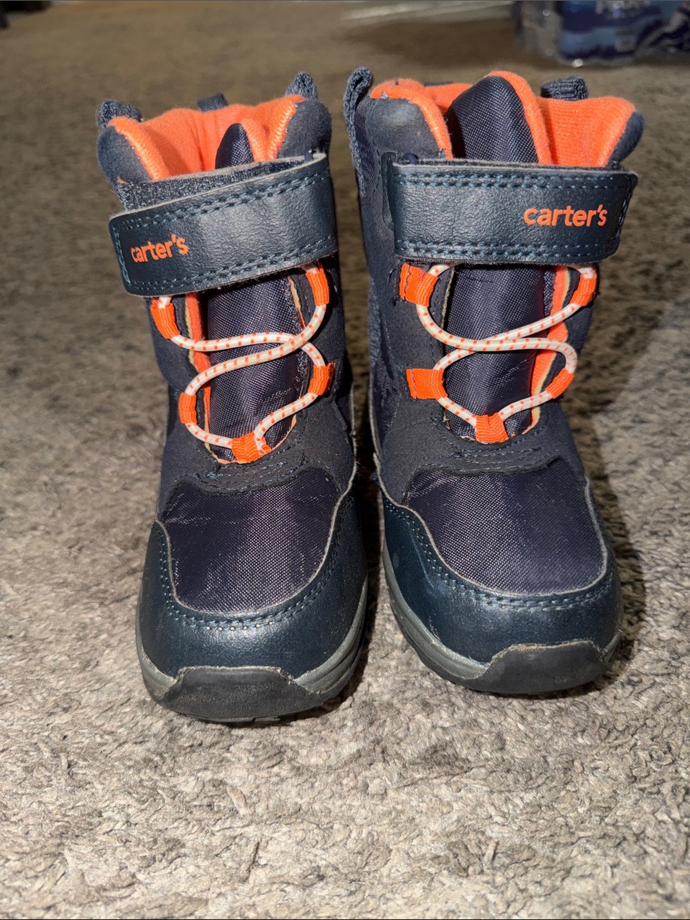 Carter's Navy and Orange Toddler Waterproof Snow Boots